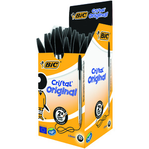 CRISTAL MEDIUM 50 STYLOS BILLES NOIR