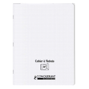 CAHIER À RABAT INCOLORE 24X32 96P 5X5