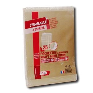 25 SAC KRAFT ARMÉ 260X330MM