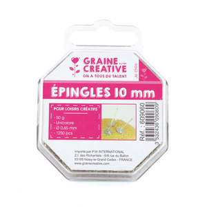 ÉPINGLES 10MM POUR PAILLETTES BOÎTE 50G